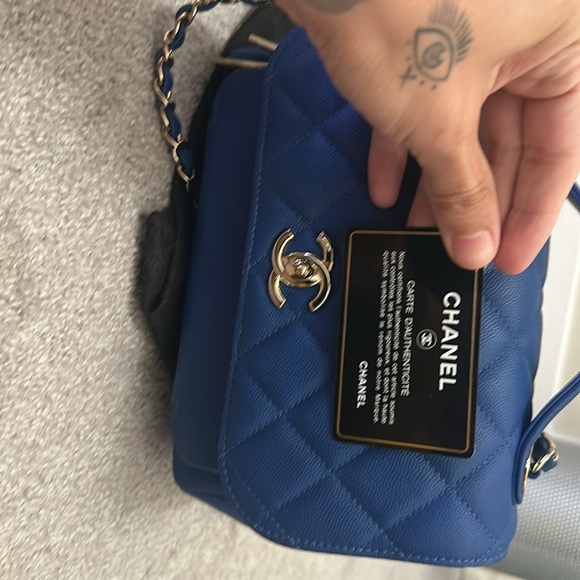 Chanel mini coco handle flap bag with front zipper. GREAT CONDITION. - Picture 3 of 3